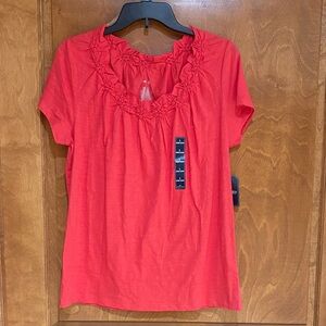 St. John's Bay Red Short Sleeve Top